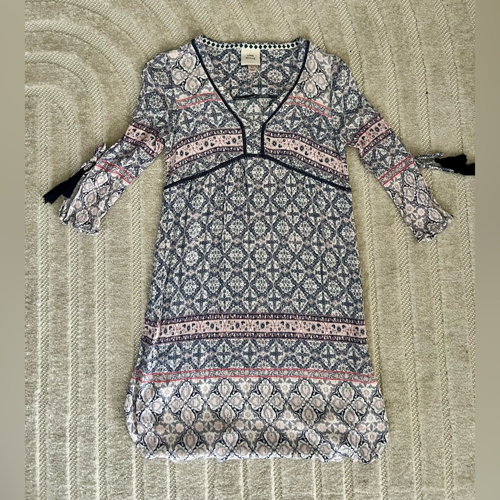 Knox Rose Womens Dress in Blue and Pink Pattern